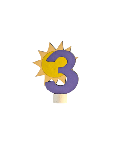 Cijfer 3 met zon steker