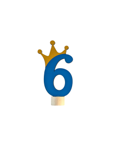 Cijfer 6 met kroon steker