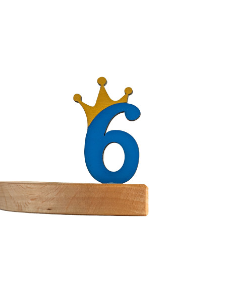 Cijfer 6 met kroon steker