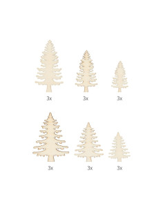 Houten mini figuurtjes kerstboom