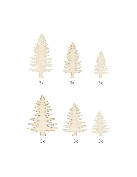 Houten mini figuurtjes kerstboom