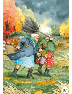 Ansichtkaart herfstwind Inge Löök