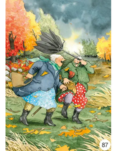 Ansichtkaart herfstwind Inge Löök