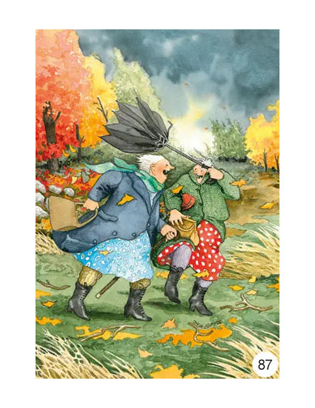 Ansichtkaart herfstwind Inge Löök