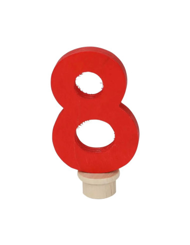 Cijfer 8 rood steker