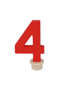 Cijfer 4 rood steker