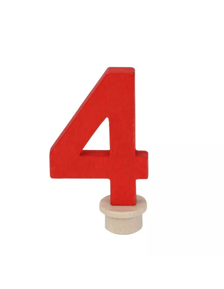 Cijfer 4 rood steker