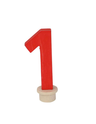 Cijfer 1 rood steker
