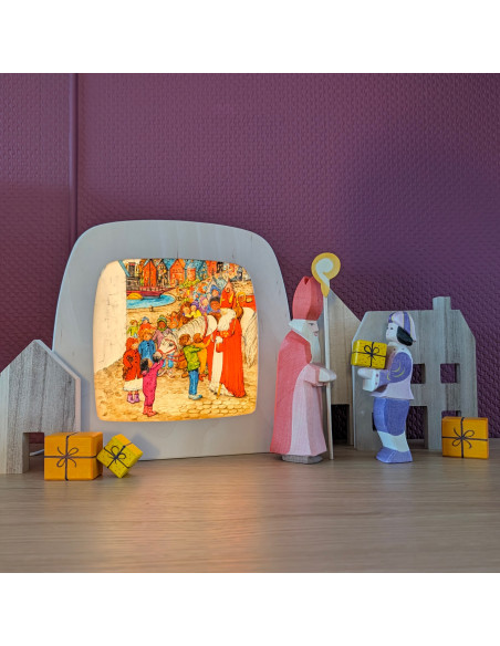 Sinterklaas intocht plaat voor seizoenslamp Eentje van Margo