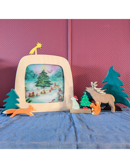 Kerstboom plaat voor seizoenslamp Anne Illustraties