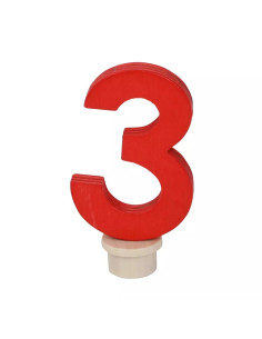 Cijfer 3 rood steker