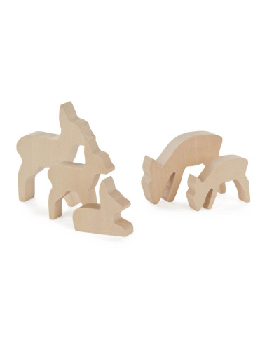 Houten knutsel hertjes set