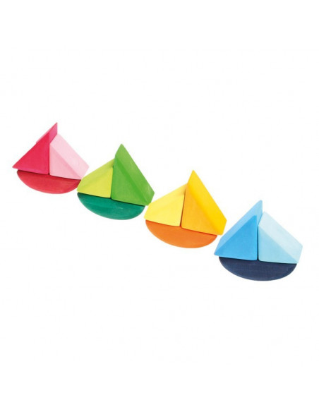 Stapelbaar zeilbootje rood