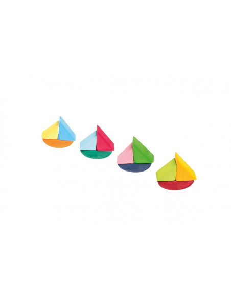 Stapelbaar zeilbootje rood