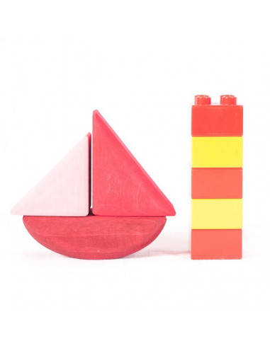 Stapelbaar zeilbootje rood
