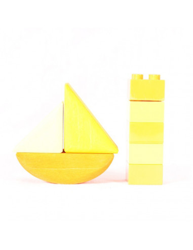 Stapelbaar zeilbootje geel