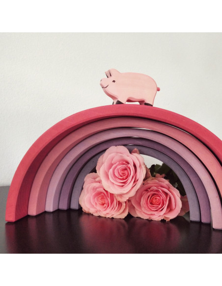 Houten regenboog pastel