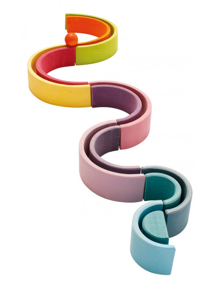 Houten regenboog pastel