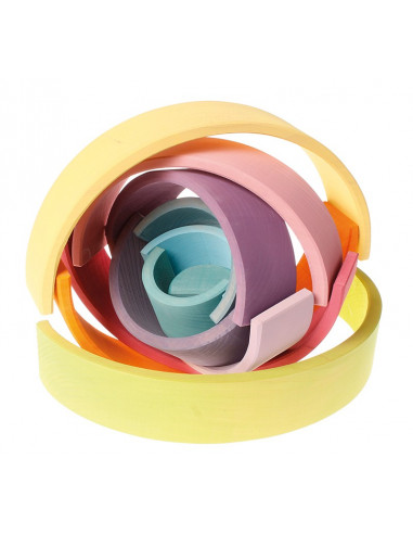 Houten regenboog pastel