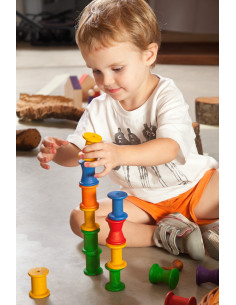 Houten spoelen gekleurd 2