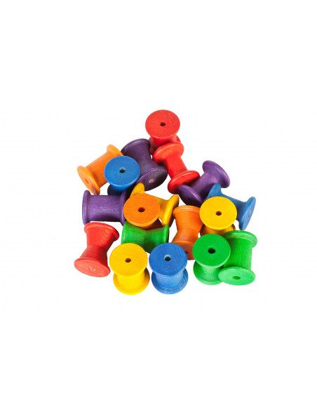 Houten spoelen gekleurd Houten spoelen gekleurd