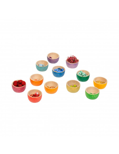 Houten bakjes gekleurd Houten bakjes gekleurd