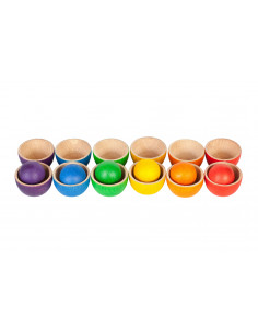 Regenboog bakjes met ballen set