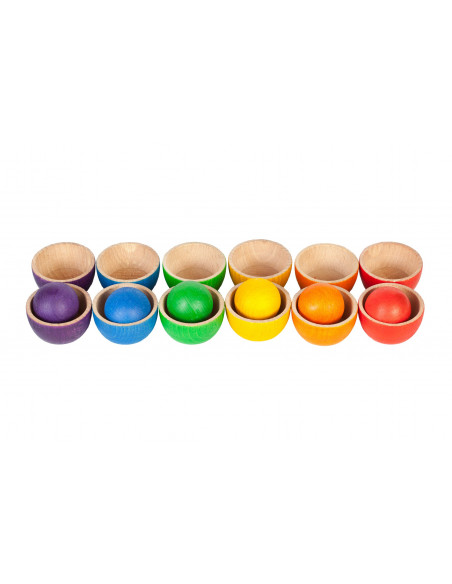Regenboog bakjes met ballen set