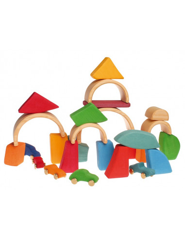 Houten blokken gekleurd