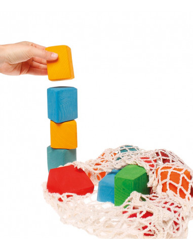 Houten blokken gekleurd