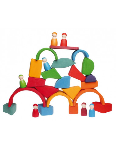 Houten blokken gekleurd