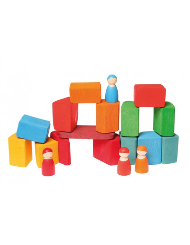 Houten blokken gekleurd