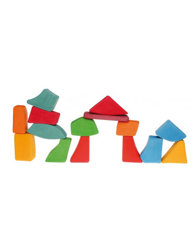 Houten blokken gekleurd