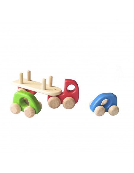 software Bowling Krankzinnigheid Auto transport wagen van Bajo - Duurzaam houten speelgoed