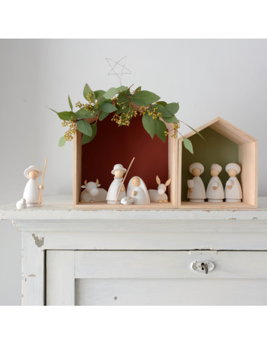 Kerststal modern wit