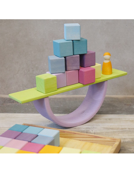 Bouwblokken groot vierkant pastel