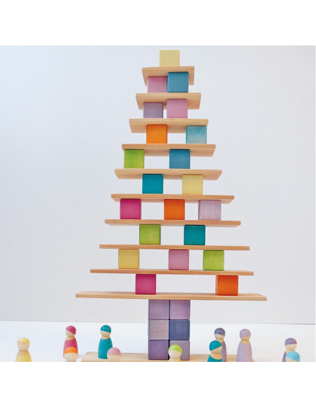 Bouwblokken groot vierkant pastel