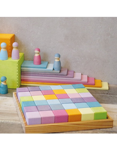 Bouwblokken groot vierkant pastel