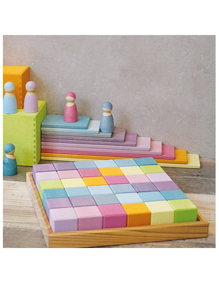 Bouwblokken groot vierkant pastel