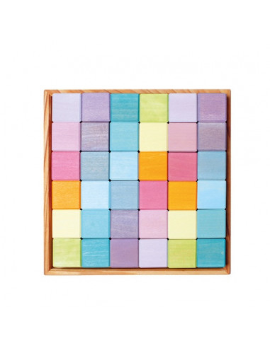 Bouwblokken groot vierkant pastel