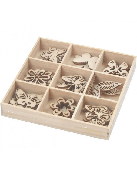 Houten mini figuurtjes vlinder