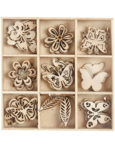 Houten mini figuurtjes vlinder