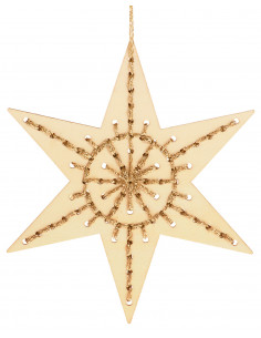 Kerstster hout borduren 2