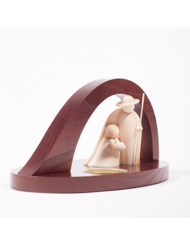 Kerststal met kaarsje