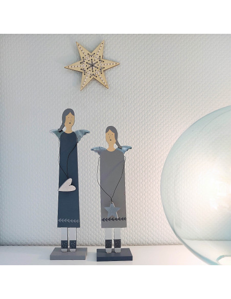 Kerstster hout borduren