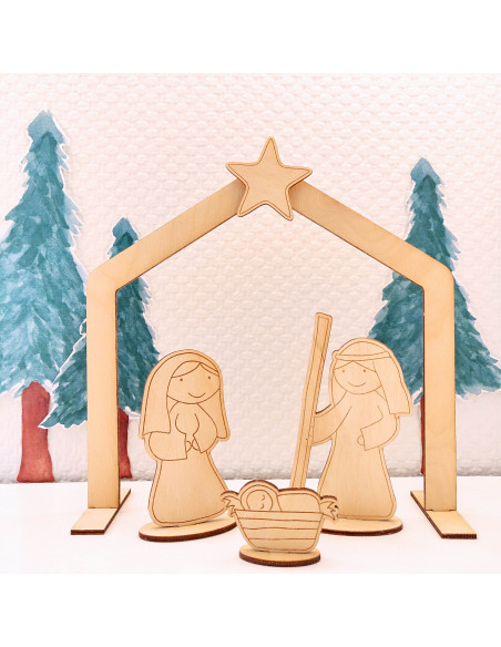 Kerststal Houtspel Kerststal Houtspel