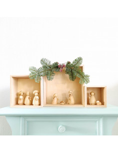 Houten kerststal modern 2