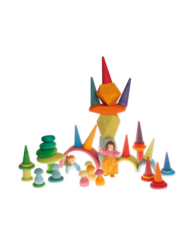 Bosbomen regenboog kegels