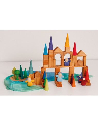 Bosbomen regenboog kegels