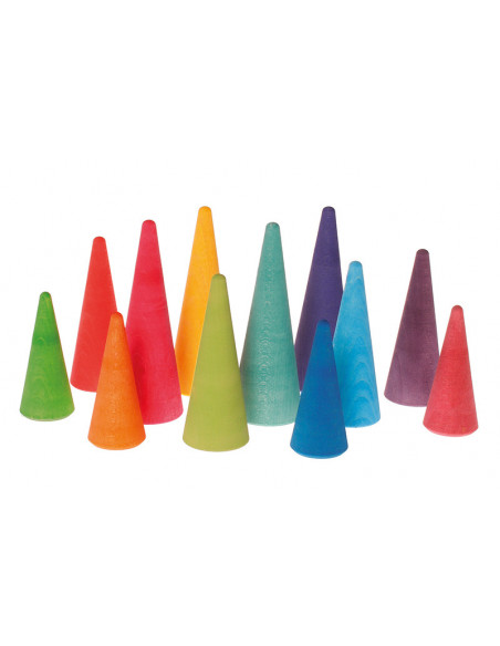 Bosbomen regenboog kegels